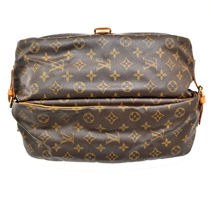 Louis Vuitton Saumur Handbag Monogram Canvas, Brown, Canvas, Shoulder Bag