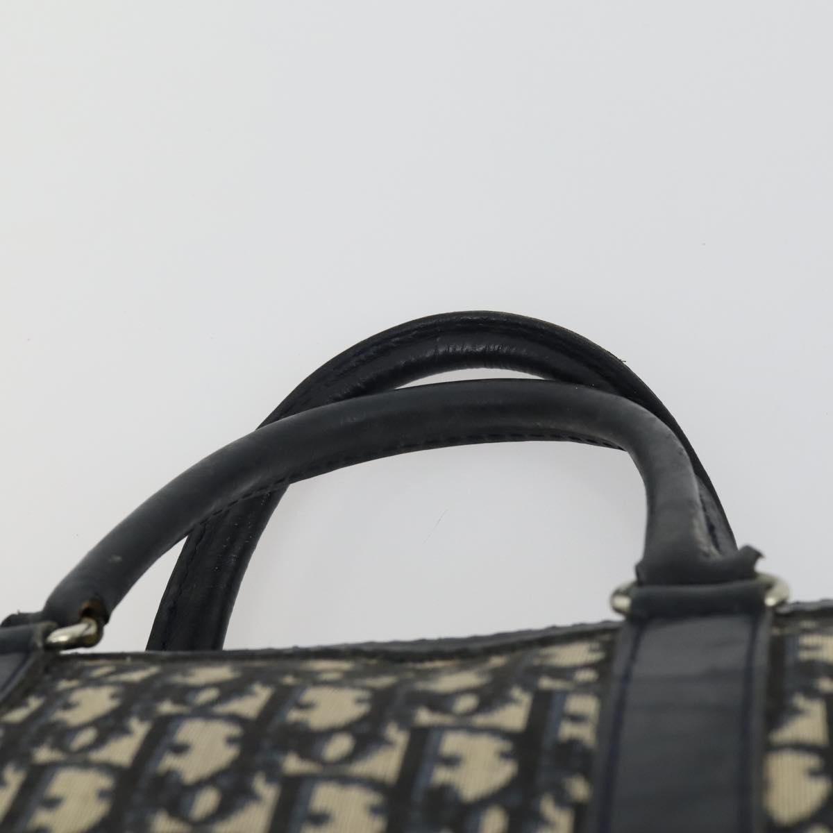 Christian Dior Vintage Trotter Boston Bag Canvas, NAVY, CANVAS, Travel bag