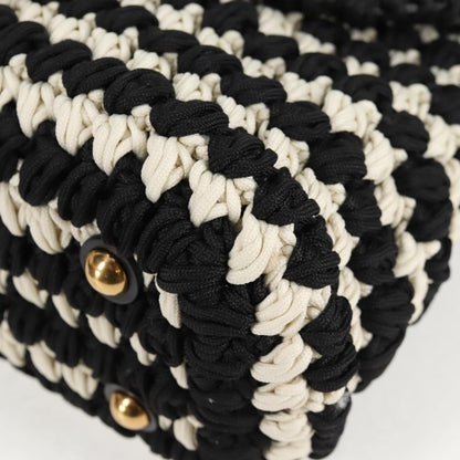 Salvatore Ferragamo Margot Satchel Braided Fabric, WHITE, POLYESTER, Handbag