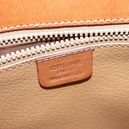 Celine Vintage Macadam Shoulder Bag Canvas and Leather, Brown, Canvas, Shoulder Bag