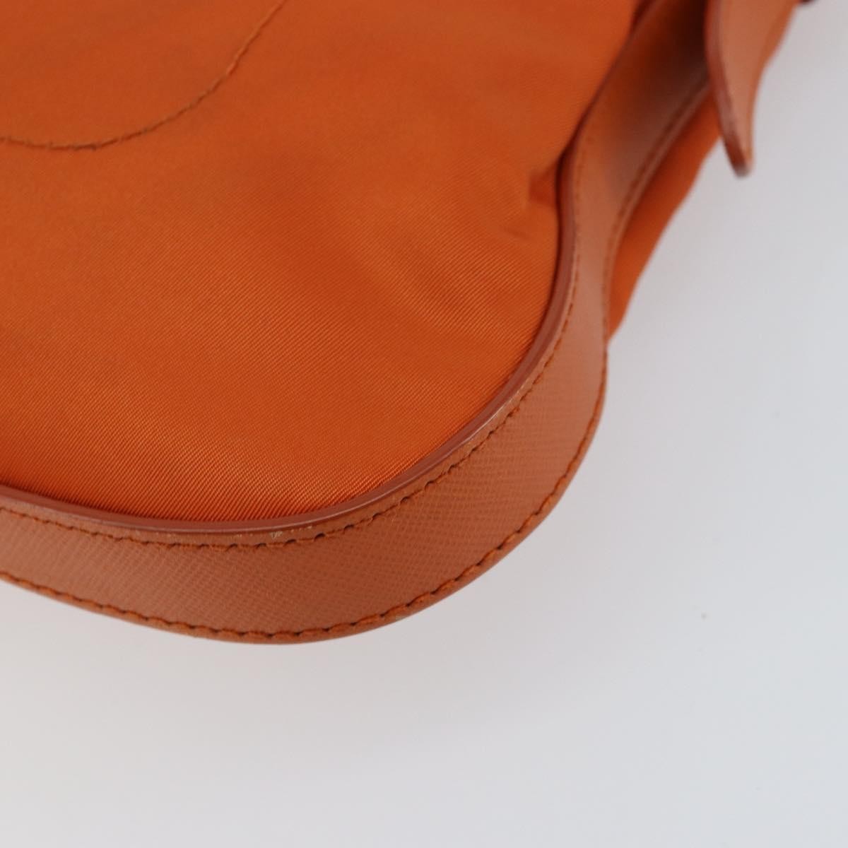 Prada Flat Messenger Tessuto with Leather, Orange, Nylon, Shoulder Bag