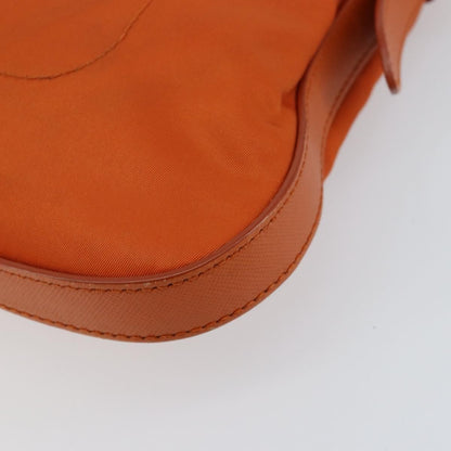 Prada Flat Messenger Tessuto with Leather, Orange, Nylon, Shoulder Bag