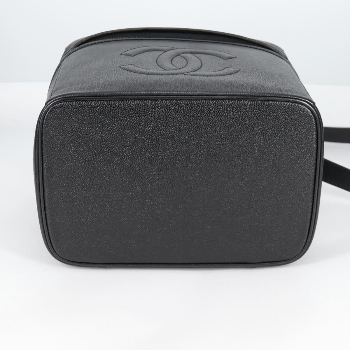 Chanel Vintage Timeless Vanity Case Caviar, BLACK, LEATHER, Toiletry Case