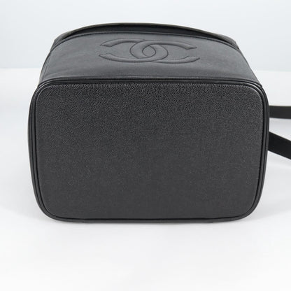 Chanel Vintage Timeless Vanity Case Caviar, BLACK, LEATHER, Toiletry Case