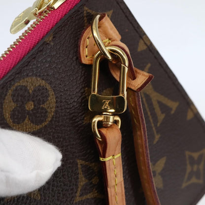 Louis Vuitton Neverfull Pochette Monogram Canvas, BROWN, CANVAS, Clutche & pouche