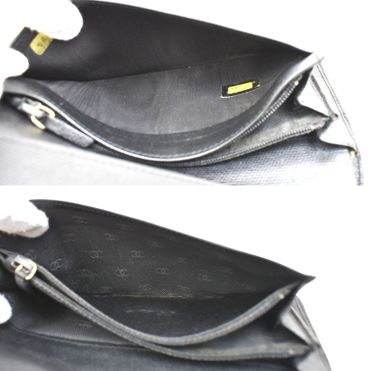 Chanel CC Button Bi-Fold Wallet Leather, BLACK, LEATHER, Wallets