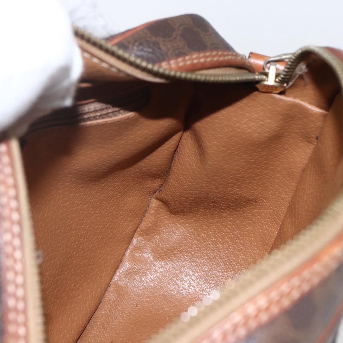 Celine Vintage Macadam Shoulder Bag Canvas and Leather, BROWN, CANVAS, Shoulder bag