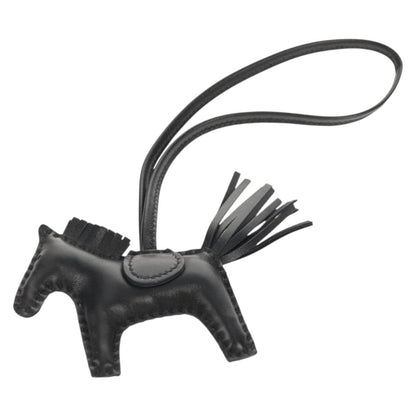 Hermes So Black GriGri Rodeo Bag Charm Leather, BLACK, LEATHER, Charms and Keychains