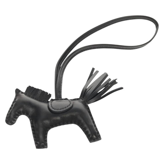 Hermes So Black GriGri Rodeo Bag Charm Leather, BLACK, LEATHER, Charms and Keychains