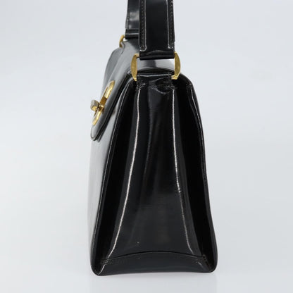 Gucci Vintage Handbag Enamel, BLACK, PATENT_LEATHER, Handbag