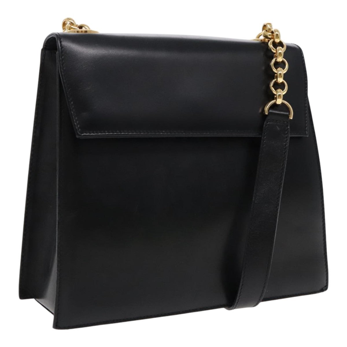 Salvatore Ferragamo Vintage Shoulder Bag Leather, BLACK, LEATHER, Shoulder bag