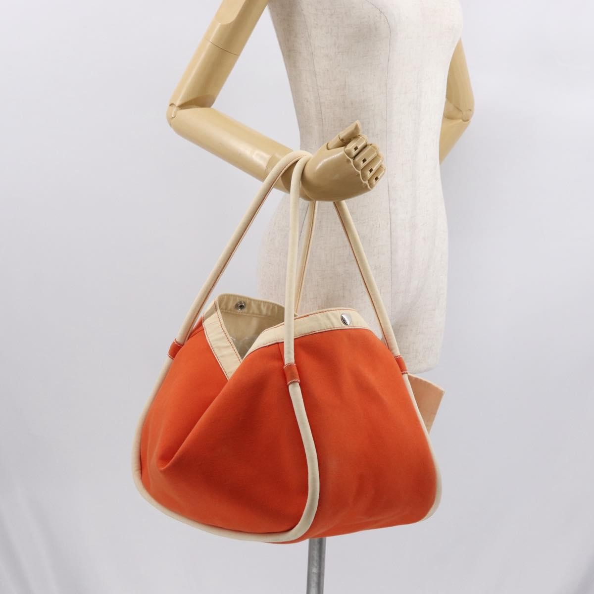 Hermes Lindy de Plage Tote Toile, Orange, Canvas, Tote Bag