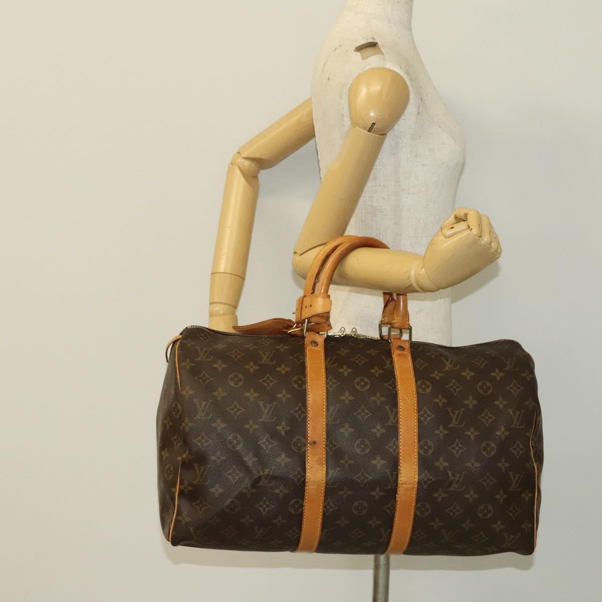 Louis Vuitton Keepall Bag Monogram Canvas, BROWN, CANVAS, Travel bag