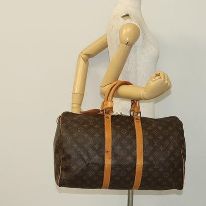 Louis Vuitton Keepall Bag Monogram Canvas, BROWN, CANVAS, Travel bag