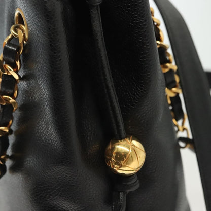 Chanel Vintage CC Logo Chain Tote Caviar, BLACK, LEATHER, Tote bag