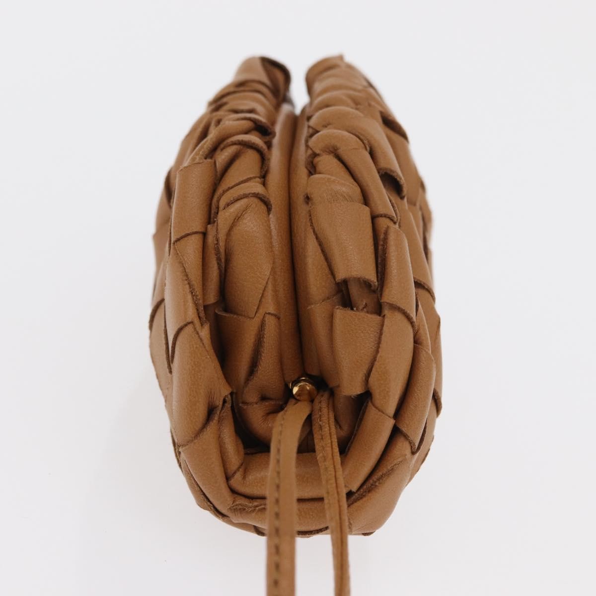 Bottega Veneta The Pouch Coin Purse Intrecciato Nappa, Brown, Leather, Clutch