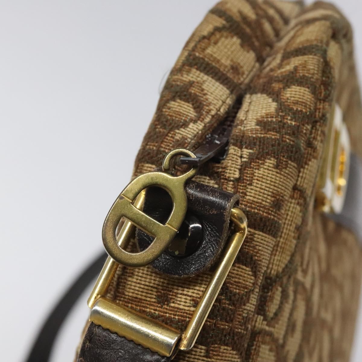 Christian Dior Vintage Trotter Shoulder Bag Canvas, BROWN, CANVAS, Shoulder bag