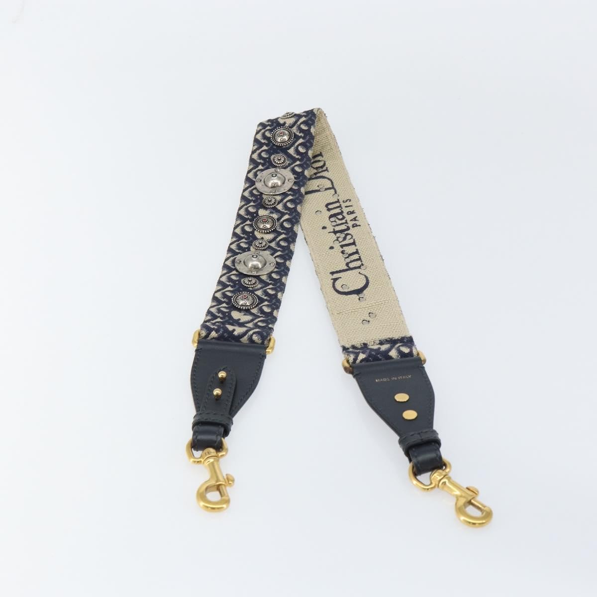Christian Dior Adjustable Shoulder Strap Oblique Canvas, NAVY, CANVAS, Straps