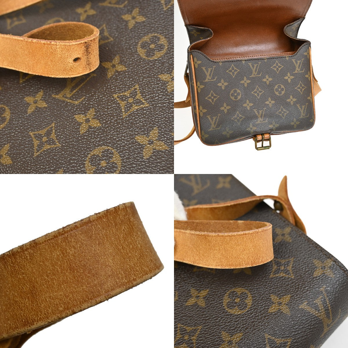 Louis Vuitton Cartouchiere Handbag Monogram Canvas, BROWN, CANVAS, Shoulder bag