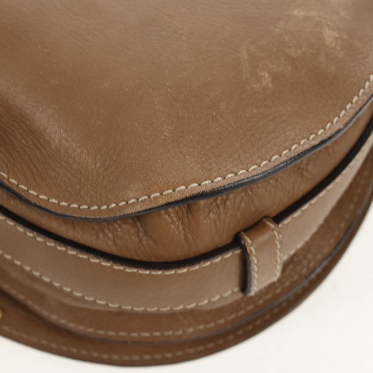Chloe Marcie Saddle Bag Leather, BEIGE, LEATHER, Shoulder bag