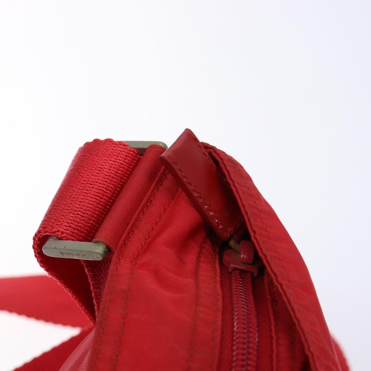 Prada Flat Messenger Bag Tessuto, Red, Nylon, Crossbody Bag