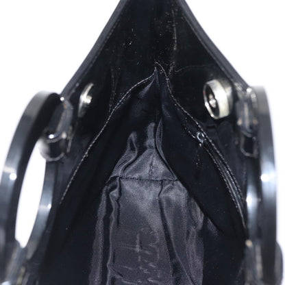 Celine Circle Logo Handbag Patent Leather, BLACK, PATENT_LEATHER, Handbag