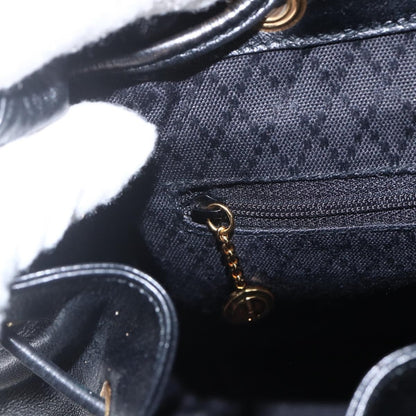 Gucci Vintage Bamboo Backpack Leather, BLACK, LEATHER, Backpack