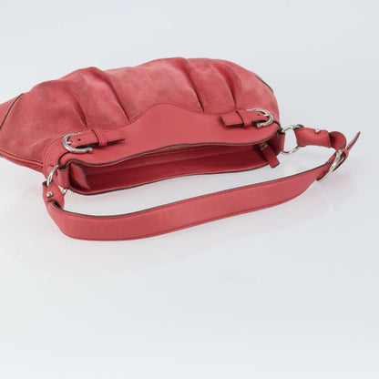 Salvatore Ferragamo Gancini Shoulder Bag Suede, PINK, SUEDE, Shoulder bag