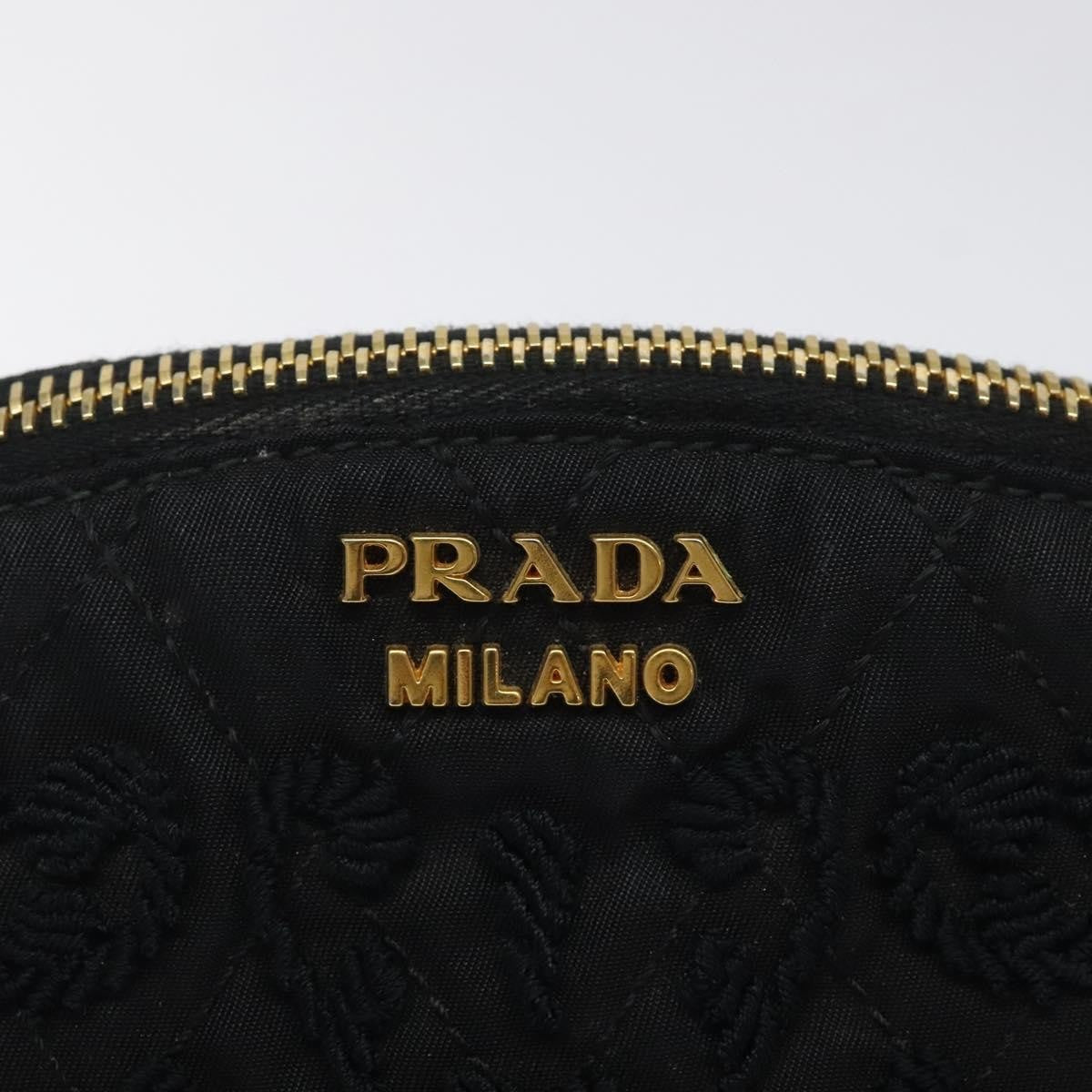 Prada Vintage Pouch Tessuto, Gold, Nylon, Clutch