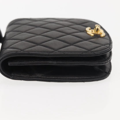 Chanel Vintage Flap Belt Bag Quilted Leather, BLACK, LEATHER, Clutche & pouche