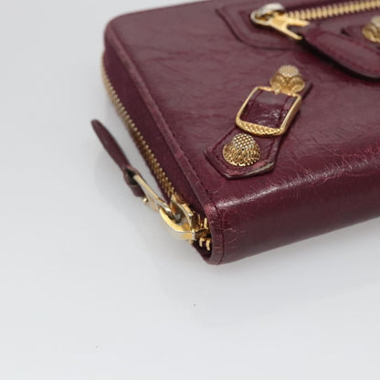 Balenciaga Classic Continental Zip Around Wallet Leather, PURPLE, LEATHER, Wallets