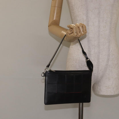 Louis Vuitton Delmonico Pochette Stretch Epi Leather, BLACK, LEATHER, Clutche & pouche