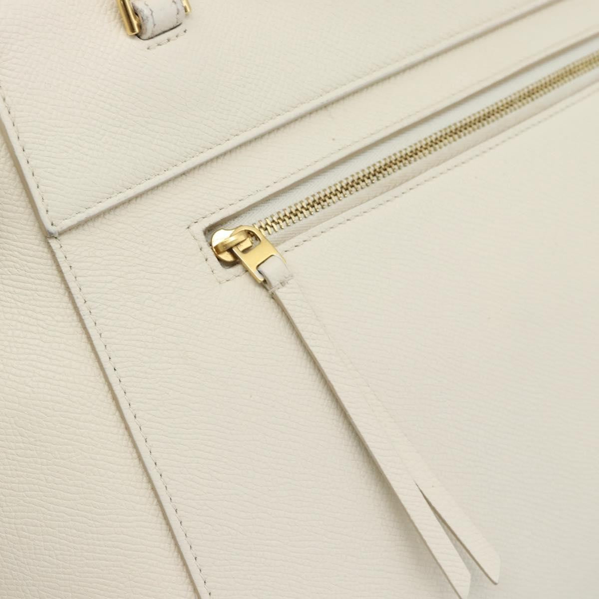 Celine Belt Bag Textured Leather, White, Leather, Handbag