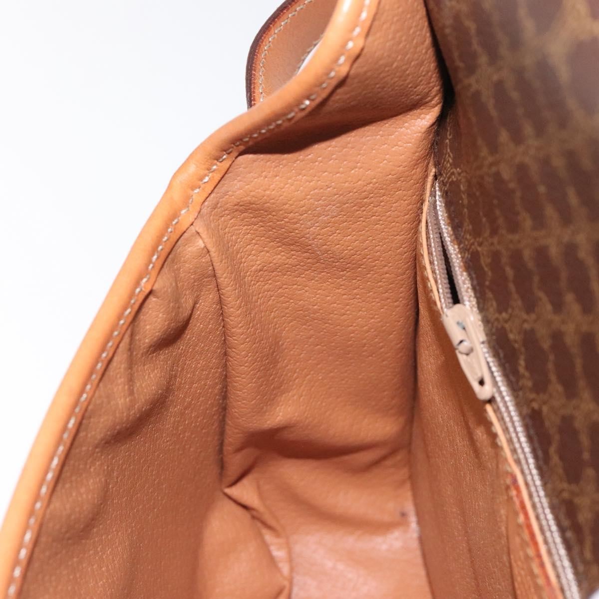 Celine Vintage Macadam Circle Logo Shoulder Bag Canvas and Leather, Brown, Canvas, Shoulder Bag
