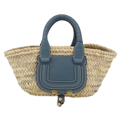 Chloe Marcie Basket Bag Raffia, Beige, Wicker, Tote Bag