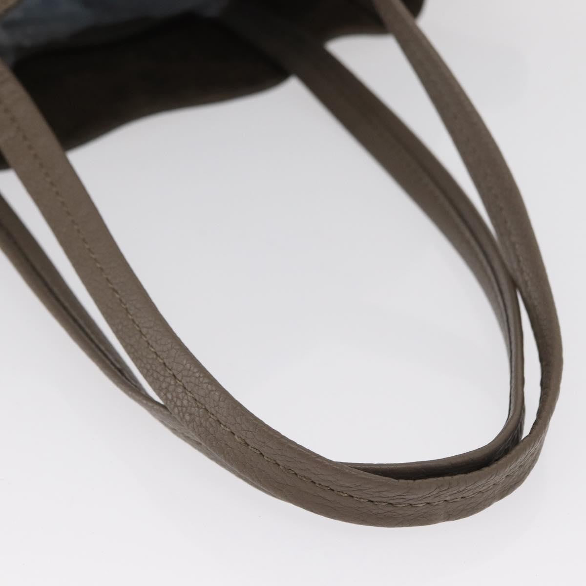 Celine Phantom Tie Cabas Tote Leather, GRAY, LEATHER, Tote bag
