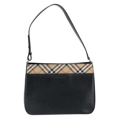 Burberry Nova check Shoulder bag Leather, BLACK, LEATHER, Shoulder bag