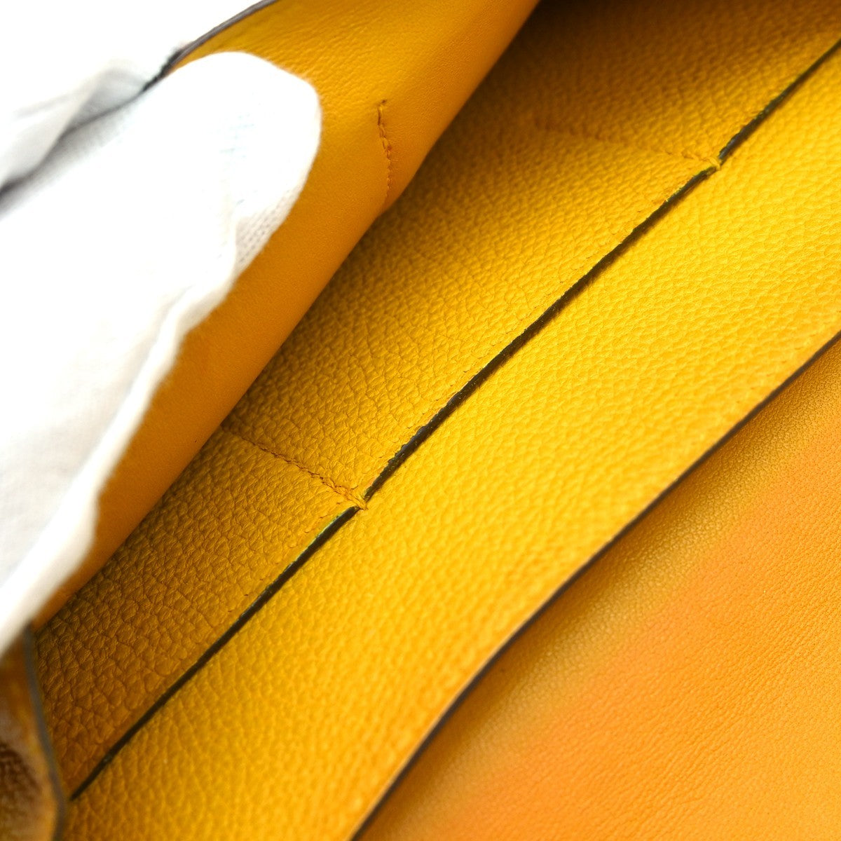 Hermes Dogon Duo Combined Wallet Leather, Yellow, Leather, Wallet