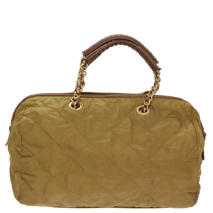 Prada Chain Shoulder Bag Tessuto, BEIGE, NYLON, Shoulder bag