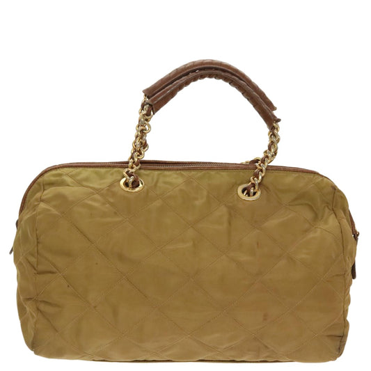 Prada Chain Shoulder Bag Tessuto, BEIGE, NYLON, Shoulder bag