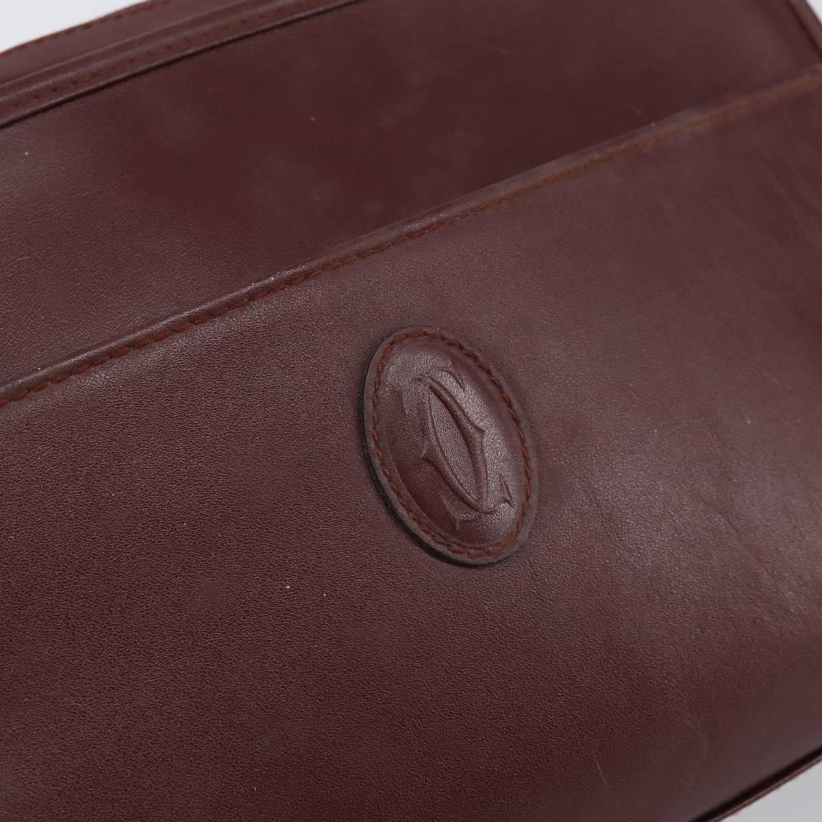 cartier Must de Cartier Clutch bag Leather, BURGUNDY, LEATHER, Clutche & pouche