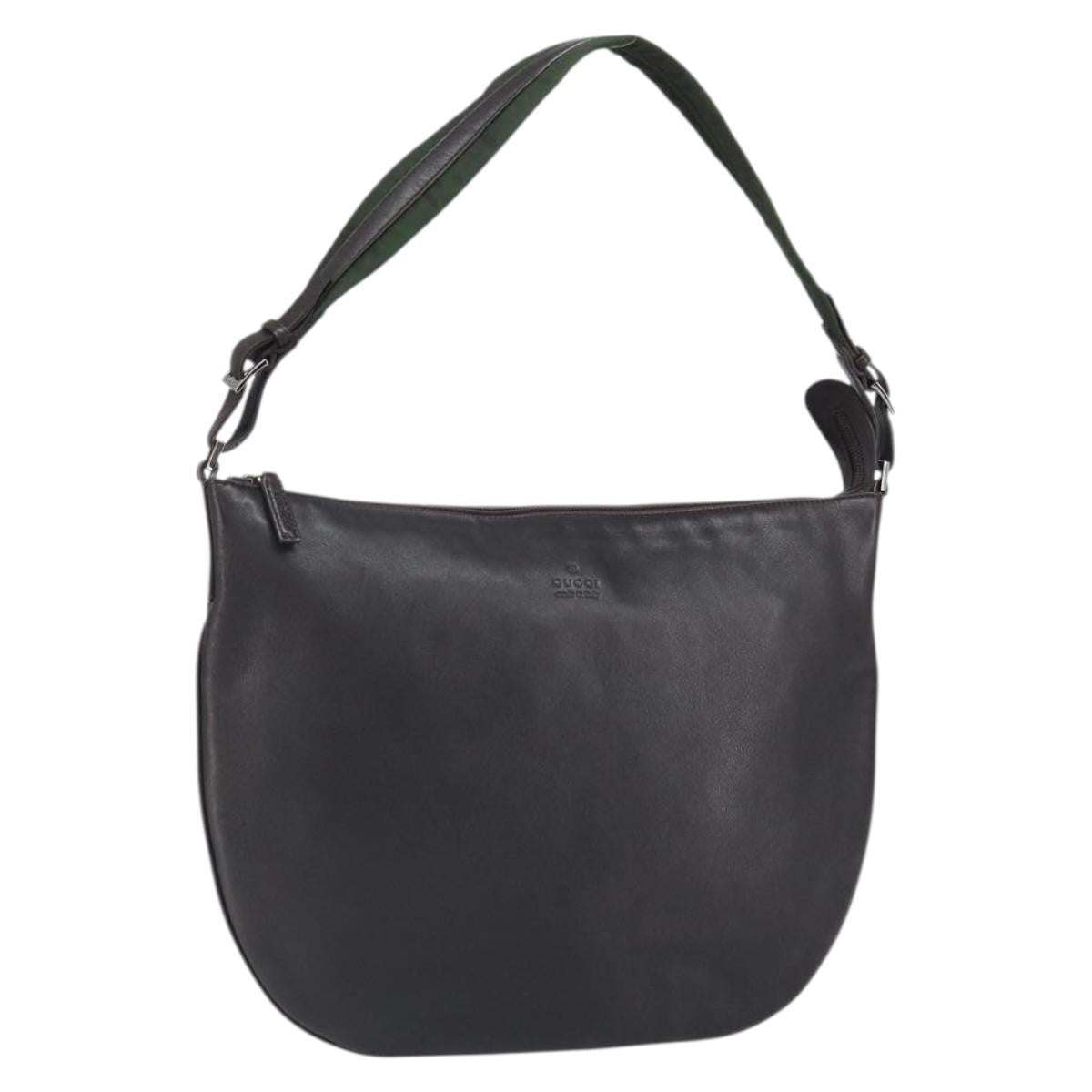 Gucci Vintage Shoulder Bag Leather, BLACK, CANVAS, Shoulder bag