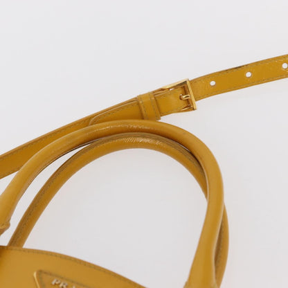 Prada Lux Convertible Bucket Tote Saffiano Leather, YELLOW, LEATHER, Handbag
