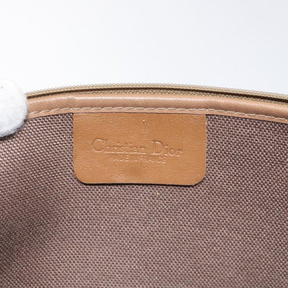 Christian Dior Vintage Honeycomb Zip Pouch Coated Canvas, BEIGE, CANVAS, Clutche & pouche