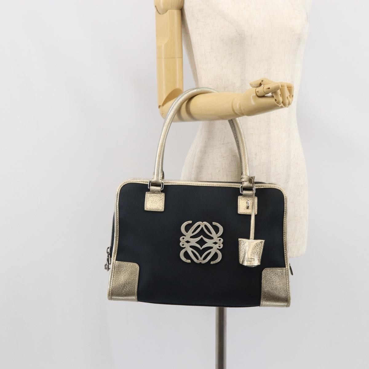 Loewe Amazona Bag Suede, NAVY, CANVAS, Handbag