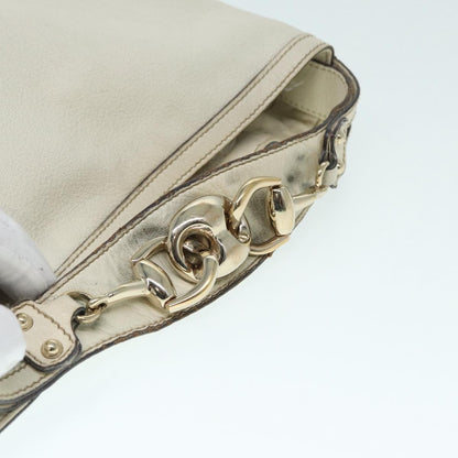 Gucci Horsebit Hobo Leather, BEIGE, LEATHER, Shoulder bag