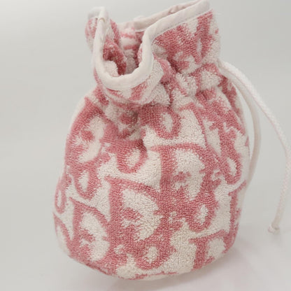 Christian Dior Vintage Trotter Pouch Pile, Pink, Canvas, Clutch