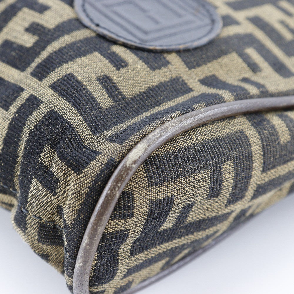 Fendi Logo Zucca Shoulder Bag Zucca, BROWN, CANVAS, Shoulder bag
