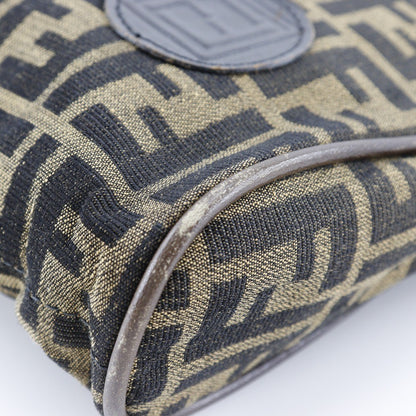 Fendi Logo Zucca Shoulder Bag Zucca, BROWN, CANVAS, Shoulder bag
