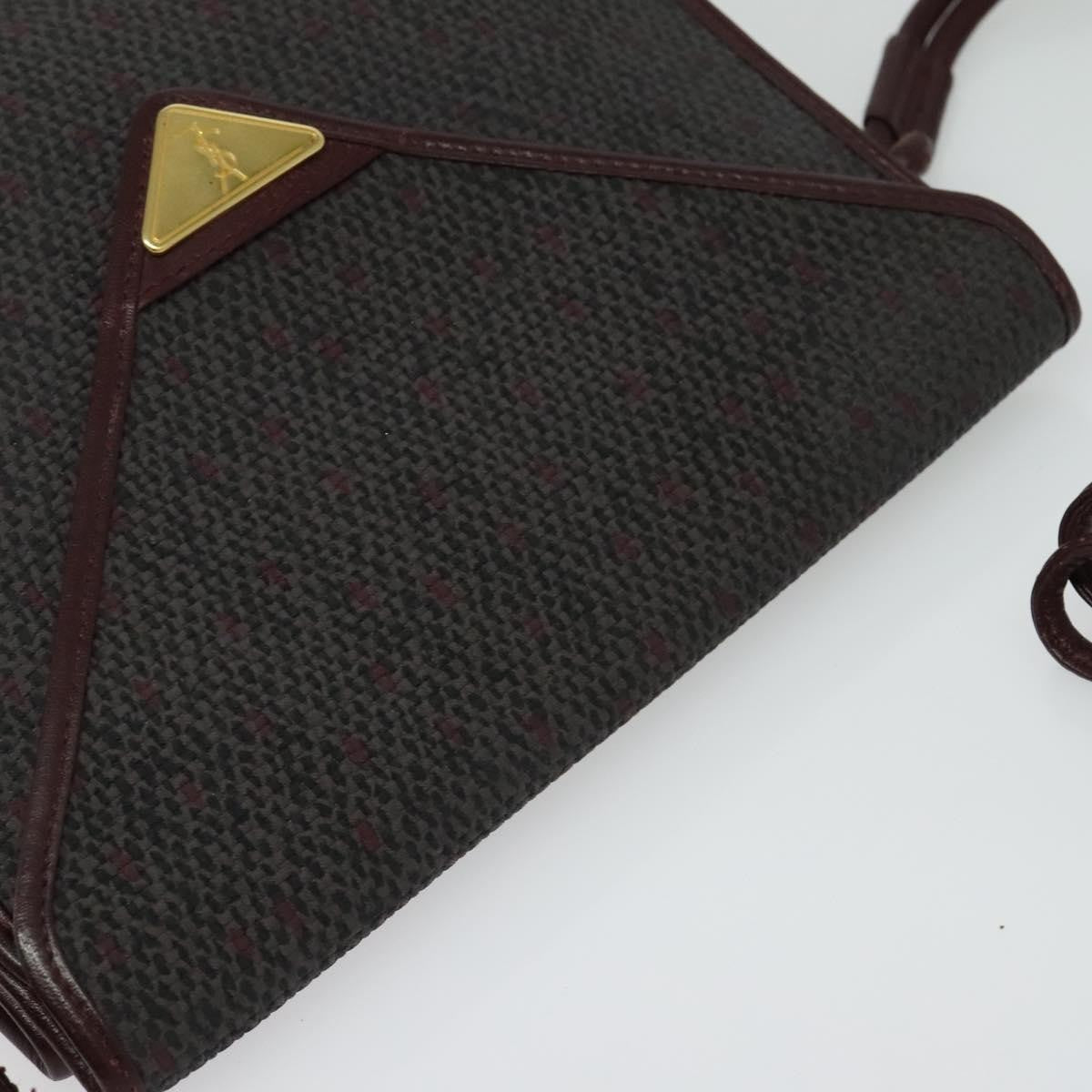 Saint Laurent Vintage Shoulder Bag Canvas, BURGUNDY, CANVAS, Shoulder bag